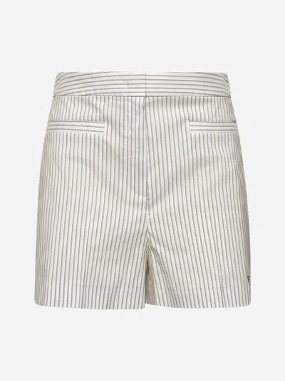 Fendi White Striped Cotton And Silk Shorts
