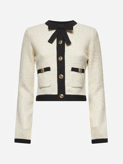 Self-portrait Women Cardigan With Bow And Sequins