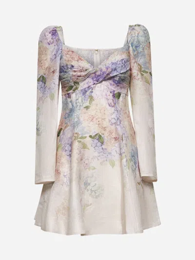 Zimmermann Dawning Mini Dress With Floral Print