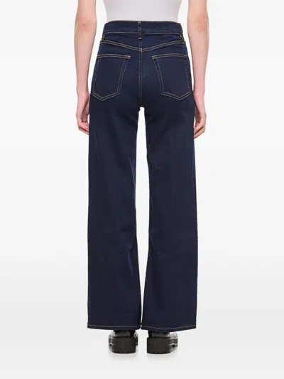 对比缝线牛仔裤