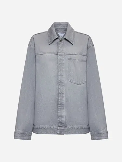 Bottega Veneta Light Grey Oversize Jacket In Light Grey