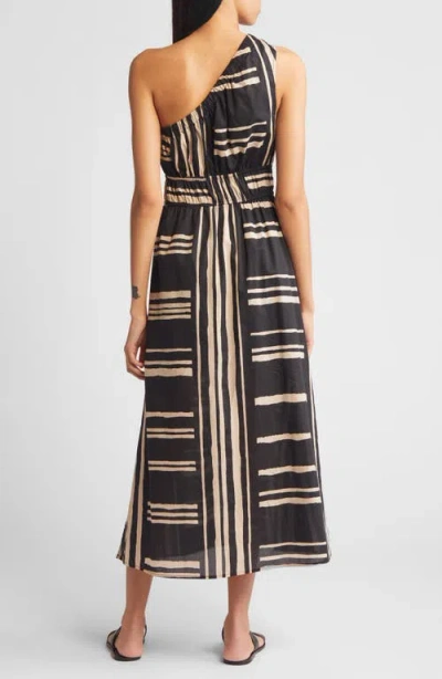 Rails Selani Stripe One-shoulder Cotton Midi Dress In Island Stripe