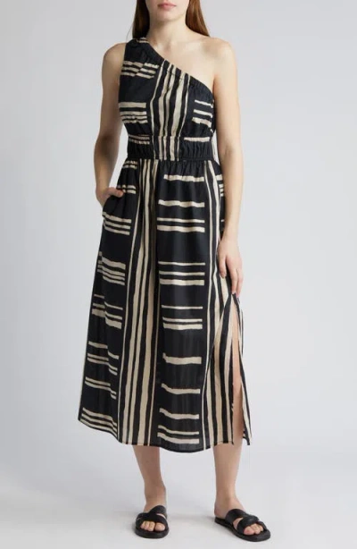 Rails Selani Stripe One-shoulder Cotton Midi Dress In Island Stripe