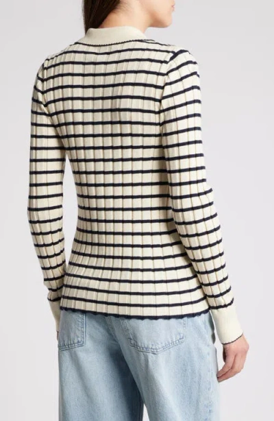 Rails Aurelia Cardigan Sweater In Ivory Navy Stripe
