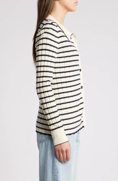 Rails Aurelia Cardigan Sweater In Ivory Navy Stripe