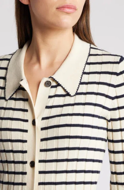 Rails Aurelia Cardigan Sweater In Ivory Navy Stripe