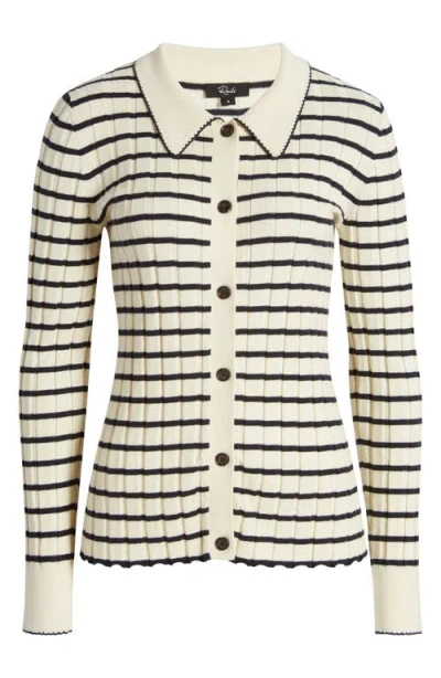 Rails Aurelia Cardigan Sweater In Ivory Navy Stripe