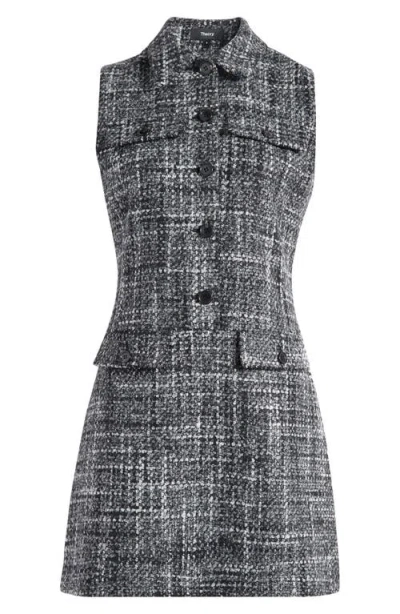 Theory Women's Mela Tailored Tweed Minidress In Black Multi