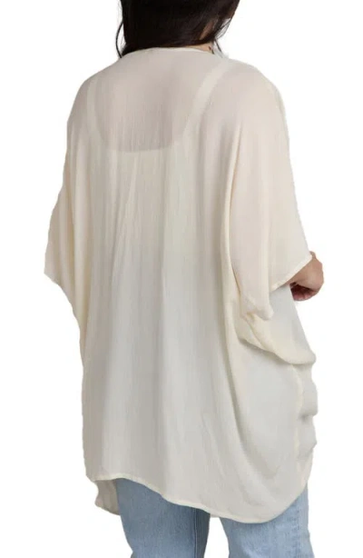 Saachi Ruched Tie Front Topper In Brown