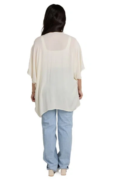 Saachi Ruched Tie Front Topper In Brown