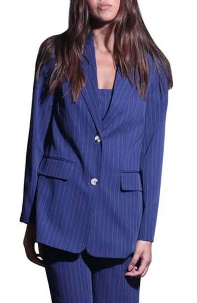 Walter Baker Kendrick Blazer In Royal Blue Pin Stripe
