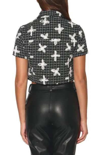 Walter Baker Deena Bow Tweed Jacket In Fleur Tweed