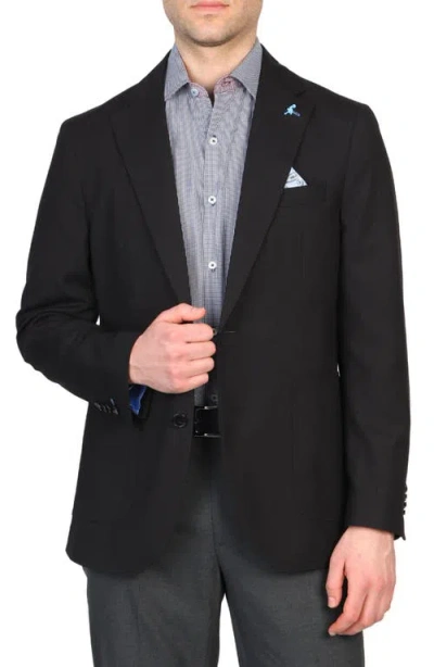 Tailorbyrd Textured Solid Sport Coat In Black