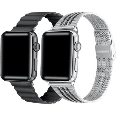 The Posh Tech Set Of 2 Apple Watch® Watchbands In Black Multi