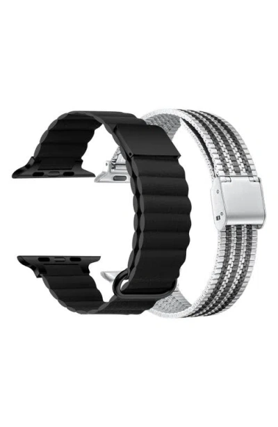 The Posh Tech Set Of 2 Apple Watch® Watchbands In Black Multi