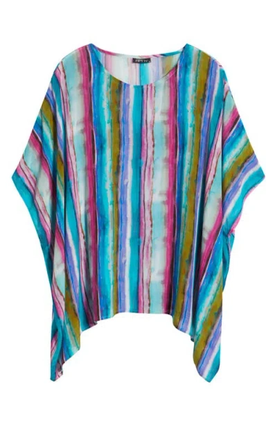 Apny Print Dolman Sleeve Top In Turquoise Multi