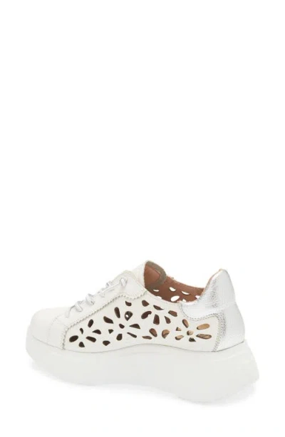 Wonders Perforated Leather Sneaker In White