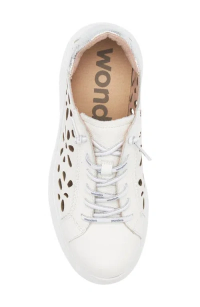 Wonders Perforated Leather Sneaker In White