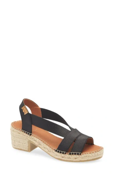 Toni Pons Dama Slingback Espadrille Platform Sandal In Black