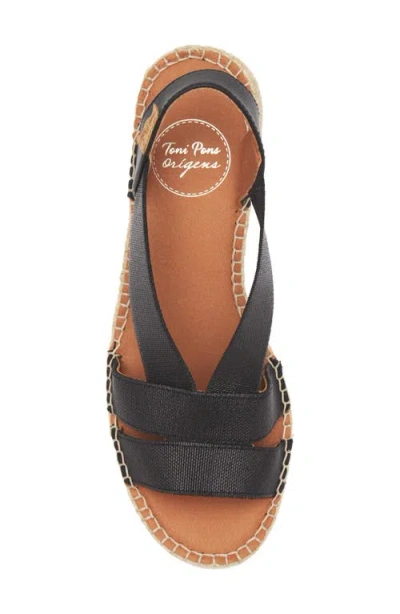 Toni Pons Dama Slingback Espadrille Platform Sandal In Black