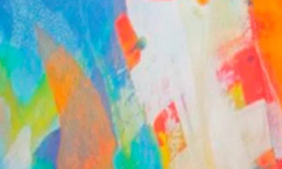 Apny Floral Open Front Jacket In Orange Multi