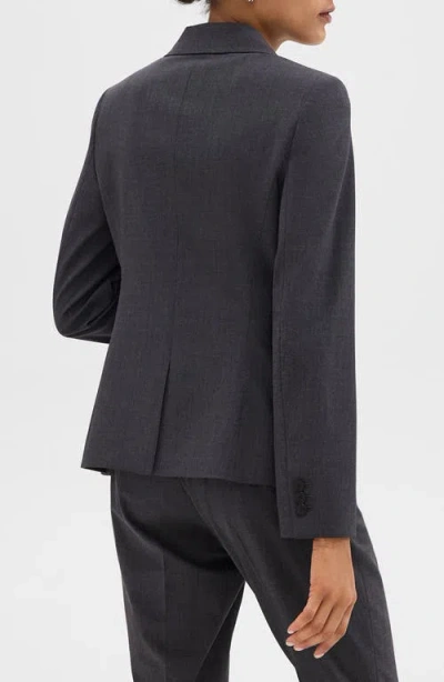 Theory Carissa Blazer In Good Wool In Charcoal Melange