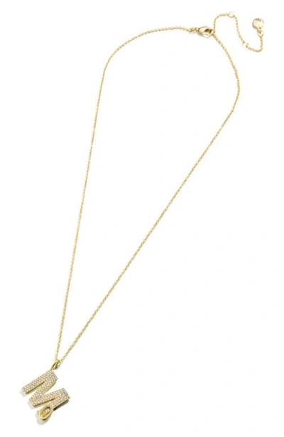 Baublebar Custom Double Initial Pavé Necklace In Clear/gold