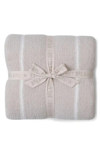 Barefoot Dreams Cozychic™ Pinstripe Bed Blanket In Stone/pearl | ModeSens