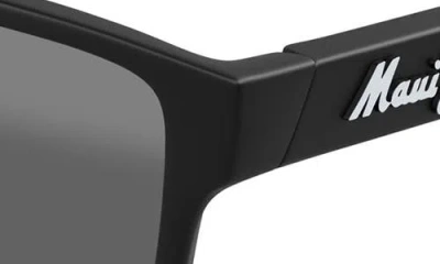Maui Jim 58mm Polarizedplus2® Rectangular Sunglasses In Matte Black/neutral Grey
