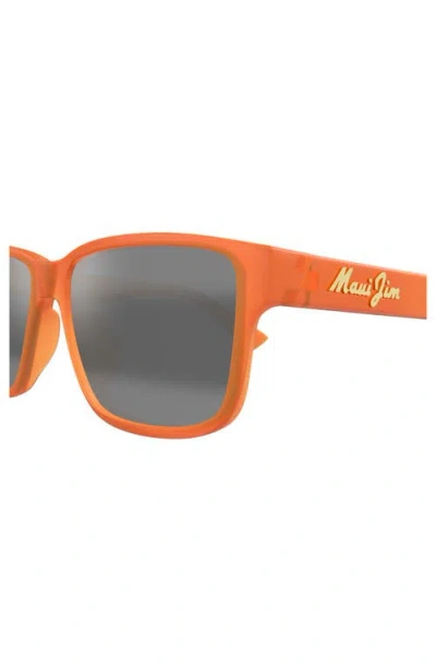 Maui Jim 58mm Polarizedplus2® Rectangular Sunglasses In Matte Transparent Orange Grey