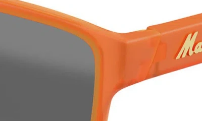 Maui Jim 58mm Polarizedplus2® Rectangular Sunglasses In Matte Transparent Orange Grey