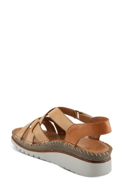 Spring Step Migula Slingback Wedge Sandal In Tan