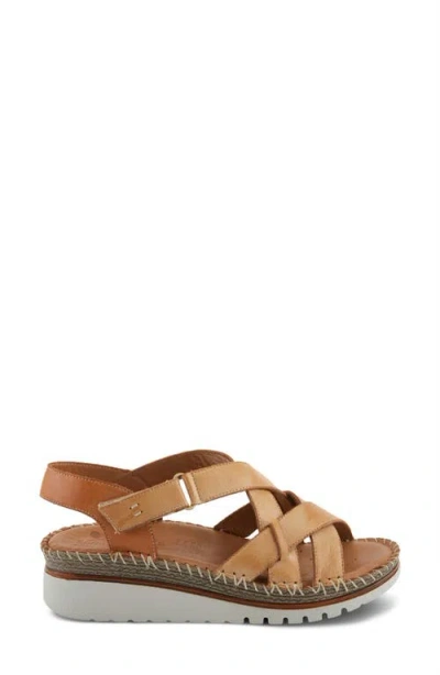 Spring Step Migula Slingback Wedge Sandal In Tan