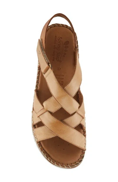 Spring Step Migula Slingback Wedge Sandal In Tan
