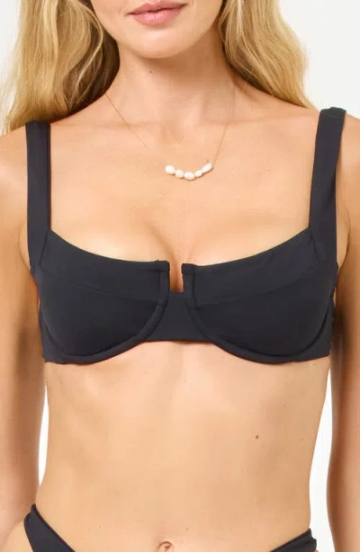L*space Lspace Coast To Coast Underwire Bikini Top In Black