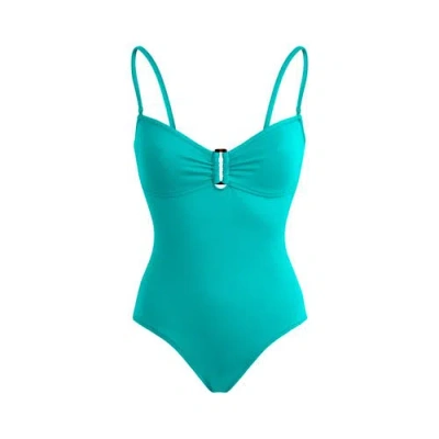 Vilebrequin Solid Sculpt One-piece Swimsuit In Green
