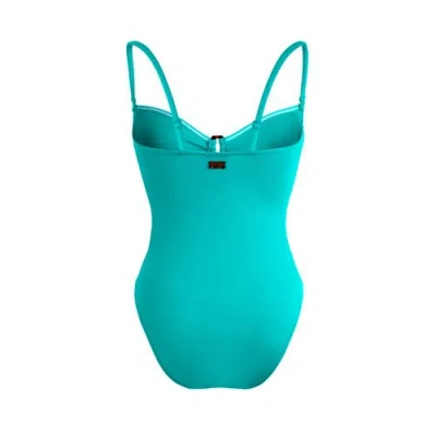 Vilebrequin Solid Sculpt One-piece Swimsuit In Green