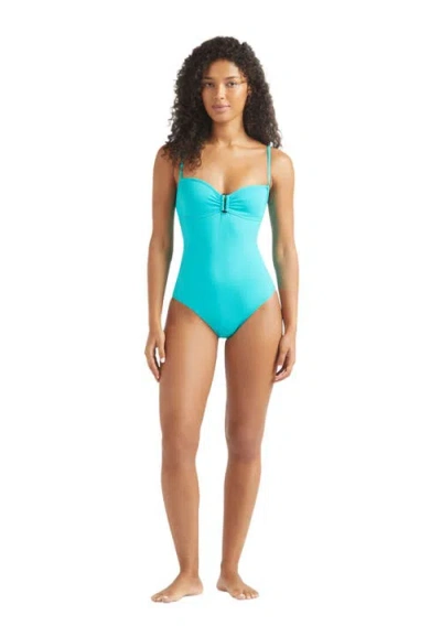 Vilebrequin Solid Sculpt One-piece Swimsuit In Green