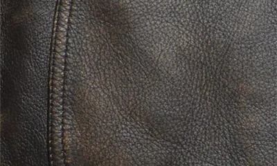 Alexander Mcqueen Mcqueen Antiqued Leather Biker Jacket In Dark Brown/tan