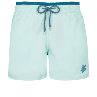 Vilebrequin Mens Celadon Moka Logo-embroidered Woven Swim Shorts In Blue