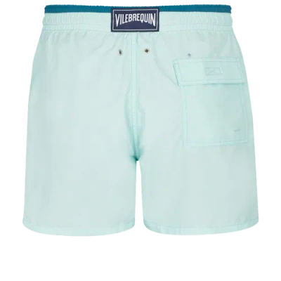 Vilebrequin Mens Celadon Moka Logo-embroidered Woven Swim Shorts In Blue