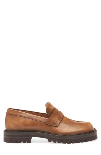 Maison Margiela Tabi County Loafers Man Brown In Safari Shade