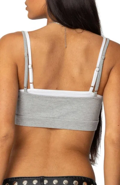 Edikted Gracie Layered Bralette In Gray-melange