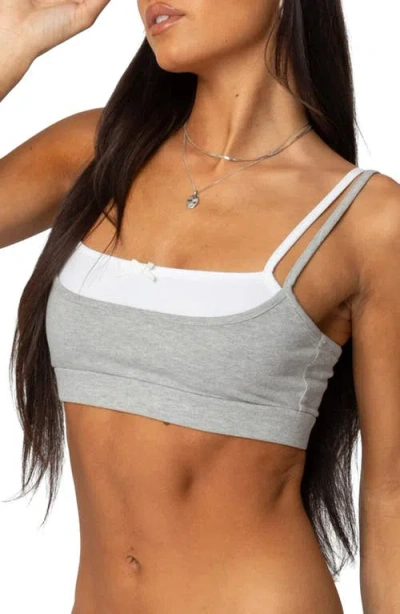 Edikted Gracie Layered Bralette In Gray-melange