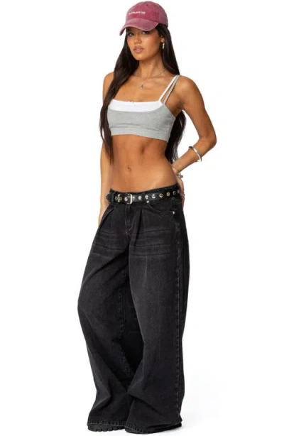 Edikted Gracie Layered Bralette In Gray-melange