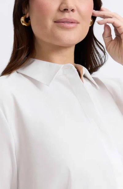 Foxcroft Beatrice Side Button Shirt In White
