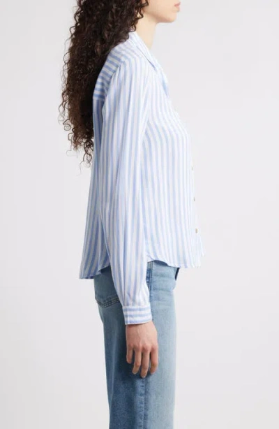 Beachlunchlounge Candace Stripe Button-up Shirt In Moscow Lilac