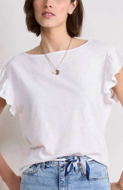 Vineyard Vines Flutter Sleeve Cotton T-shirt In White