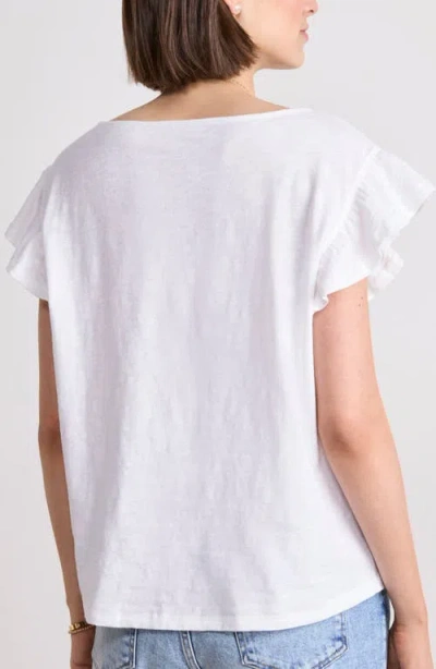 Vineyard Vines Flutter Sleeve Cotton T-shirt In White