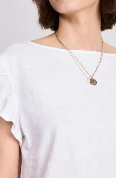 Vineyard Vines Flutter Sleeve Cotton T-shirt In White